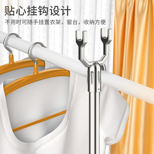 Clothes hanger rod stainless steel balcony telescopic clothes drying rack clothes fork extended clothes pole telescopic rod manufacturer wholesale