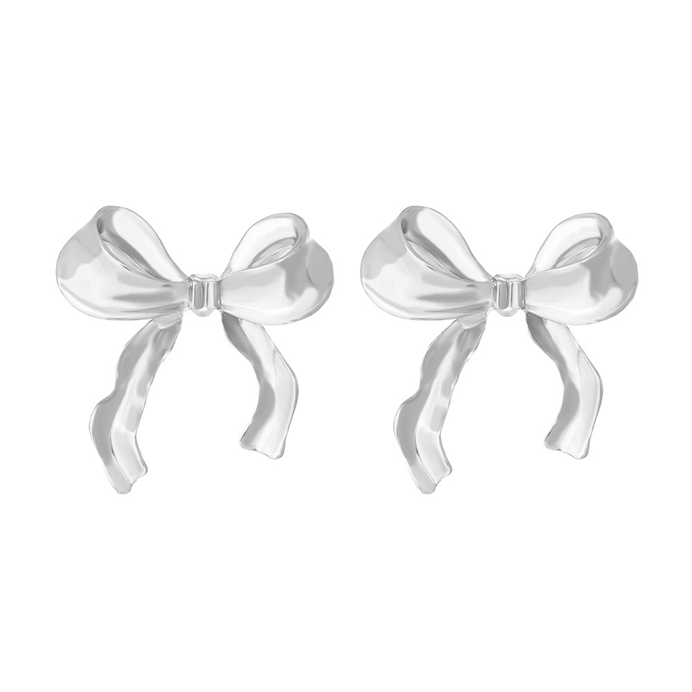 1 Pair Elegant Bow Knot Plating Zinc Alloy Ear Studs display picture 6