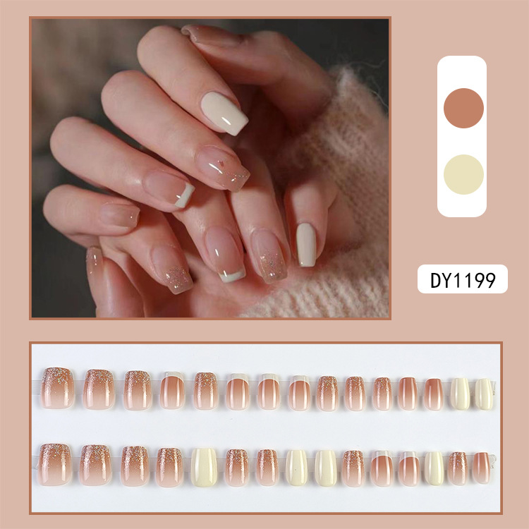 30 piezas de uñas postizas en caja, uñas de alta gama populares para llevar, puntas de uñas versátiles y de moda, gran venta al por mayor.