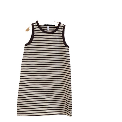2024 summer new style girls striped mid-length casual dress baby girl summer dress fashionable children's t-shirt dress