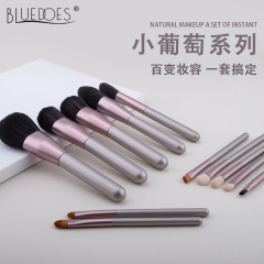 12-Piece Small Grape Makeup Brush Set Crystal Silk Animal Hair Eyeshadow Brush Powder Brush Full Set Cangzhou Beauty Make-up Tools