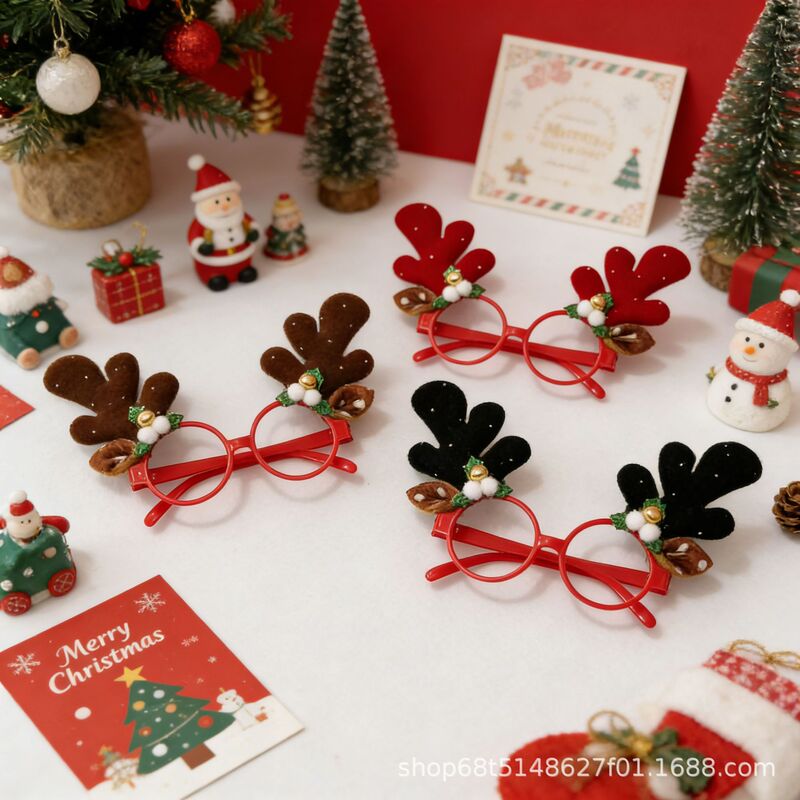 Christmas Party Headbands for Women, Trendy Hair Clips, Children's Christmas Gifts, Snowman Reindeer Antler Glasses Frames