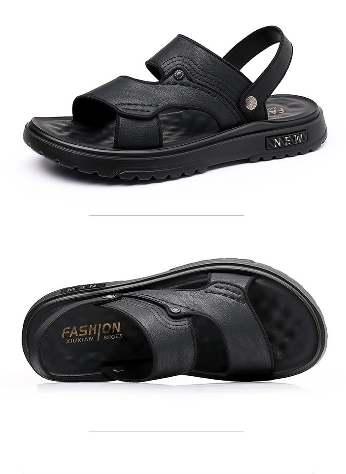 Dép sandal nam quai ngang hở ngón, đế mềm chống trượt, dùng đi ngoài trời và lái xe — 2289 kaki (kích thước giày thể thao), 2289 Đen (Kích thước giày thể thao) chi tiết 18