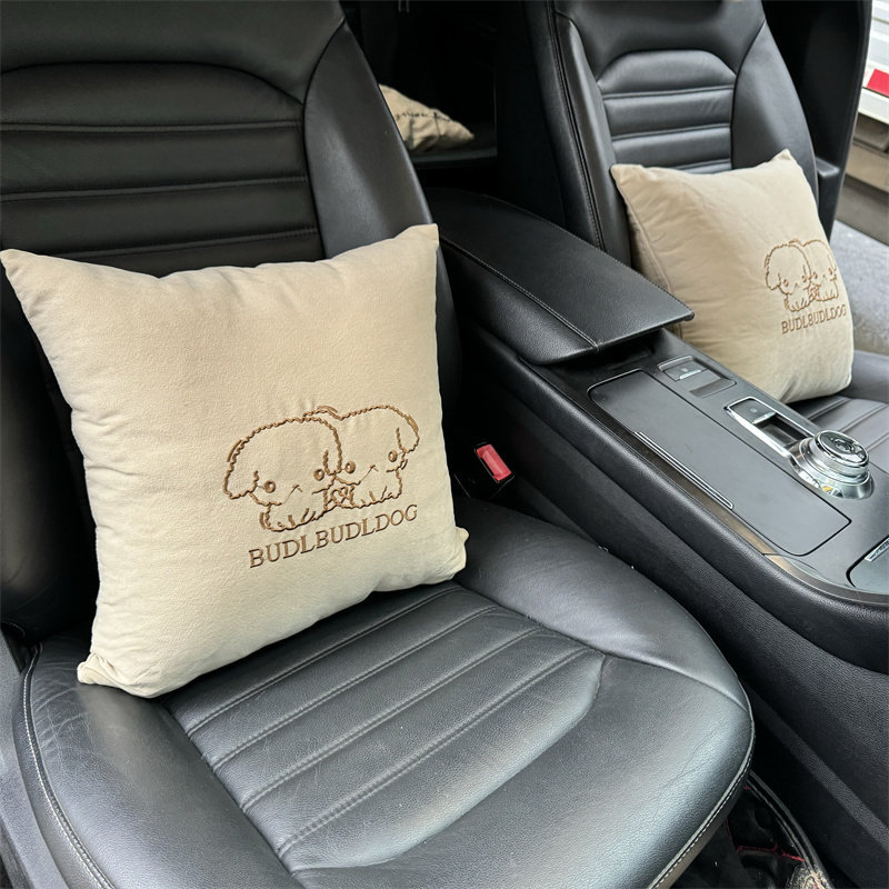 Car Pillow, Lumbar Support, Four-Piece Set, Seat Pillow, Neck Pillow, Back Cushion, Car Accessories, Cute Cartoon Design