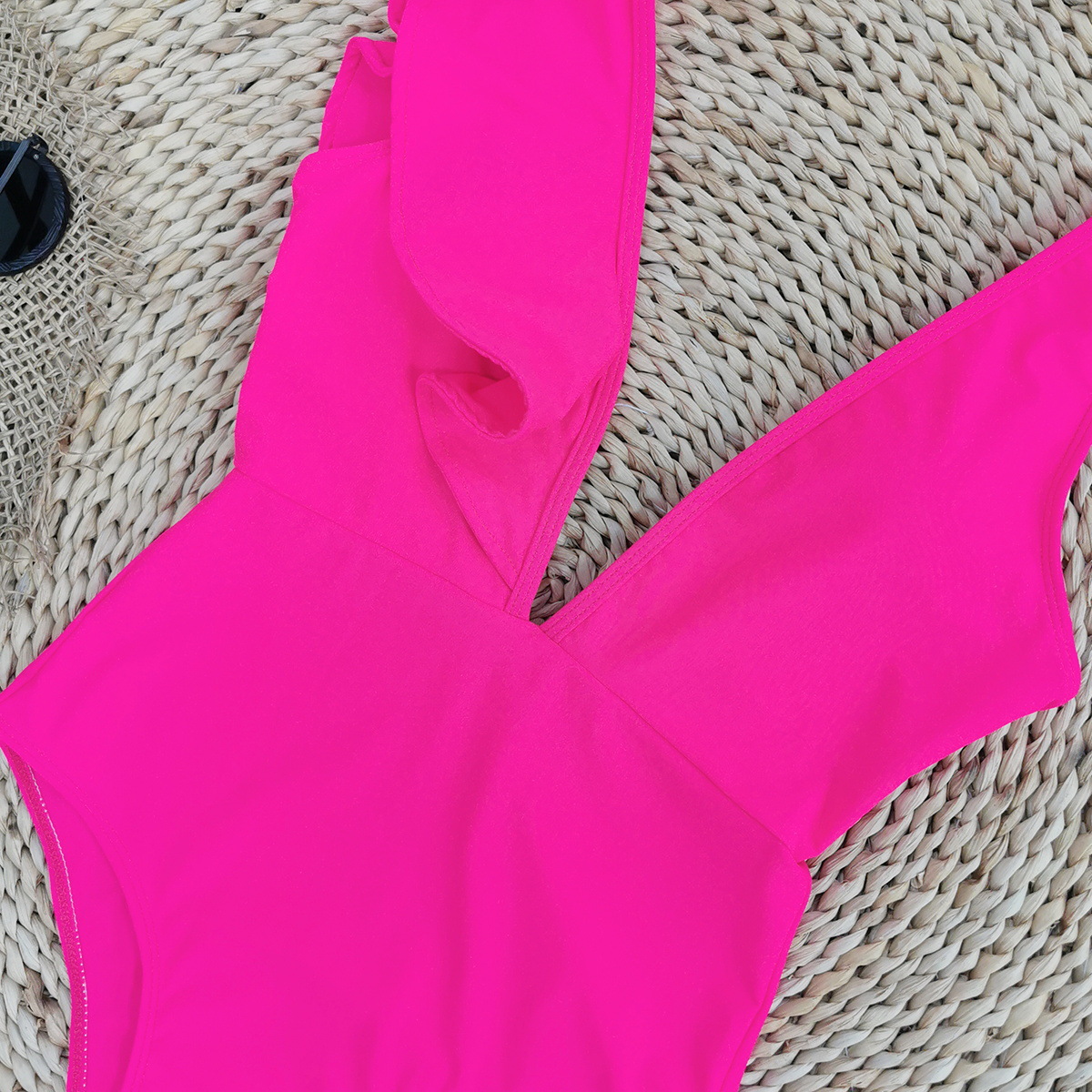 291g Weight Sleeveless Sleeve Length Polyester Fabric Type Short Top Length One-pieces Tops Type 1 Piece Quantity Swimming Occasion V Neck Neckline Slim Fit Type Flower Pattern Women's Gender Vacation Style Women's Vacation Flower 1 Piece One Piece Swimwear 8