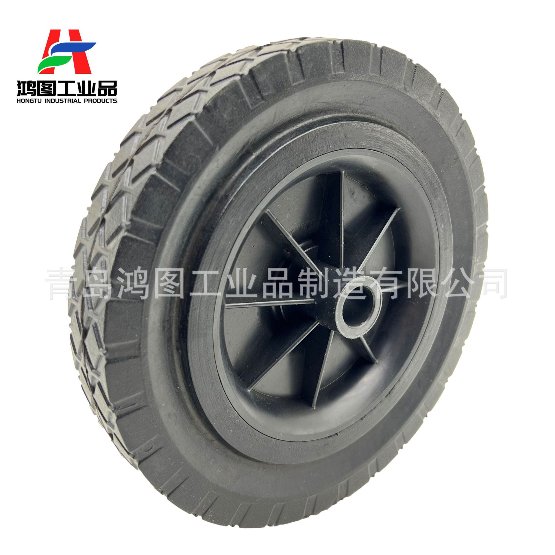 8x1.5橡胶实心轮8寸橡胶实心胎 手推车发电机空压机工业设备脚轮
