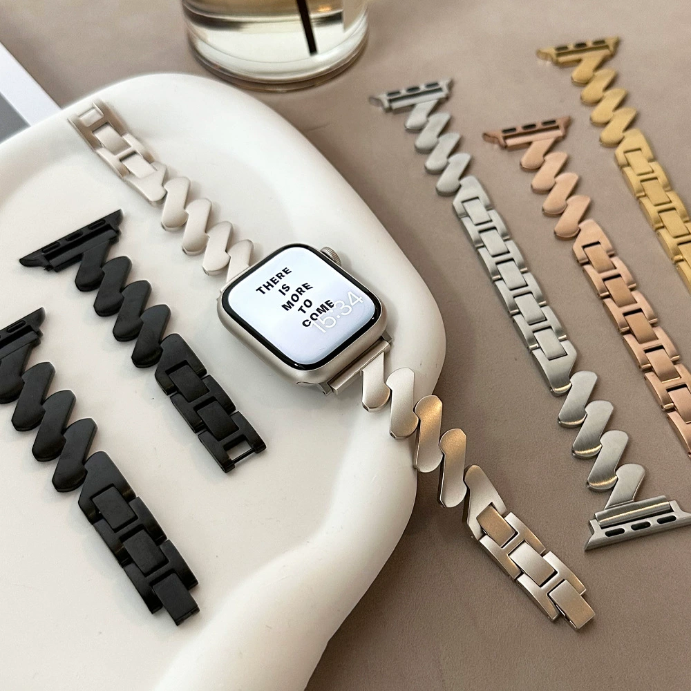 Подходящее для Apple Watch8 Lightning Pattern Line Band iWatch Ultra8765432SE стальная повязка на запястье