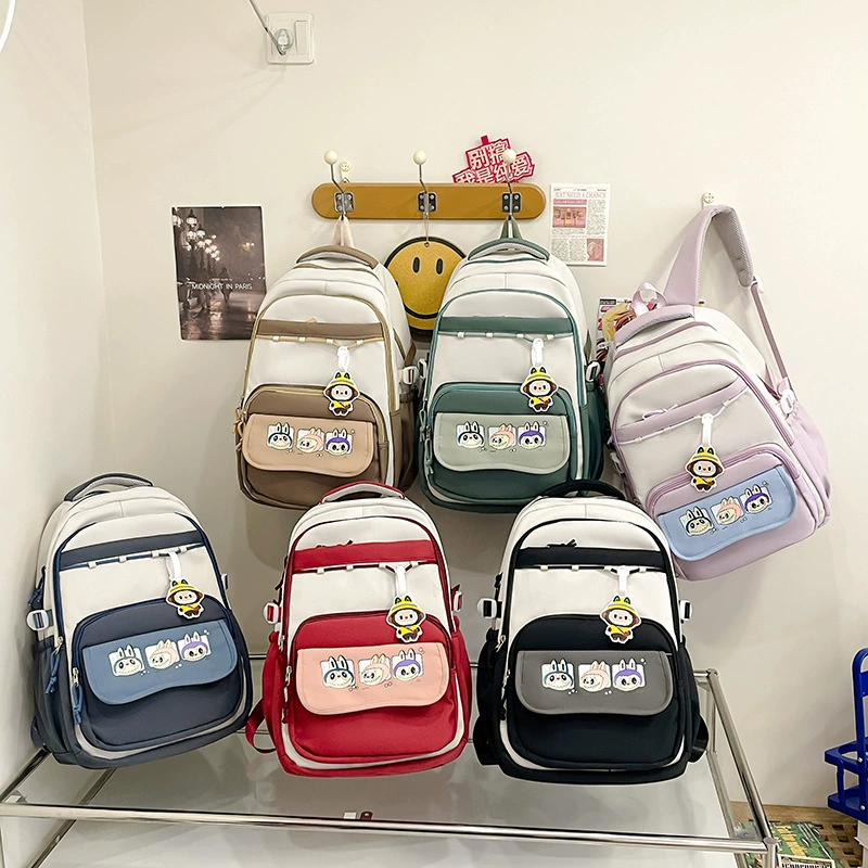 Capacious cartoon backpack, shoulder bag, school bag, for secondary school