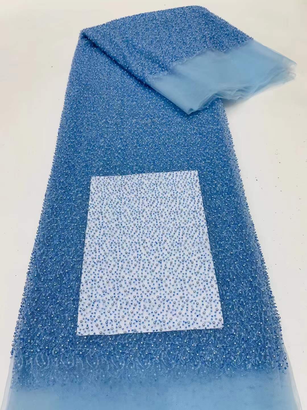 Cifrado tubo burbuja de cuentas bordado velo de novia vestido de tela en stock vestido de baile tela de encaje JX3404