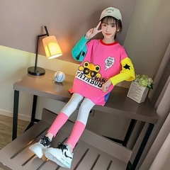 Girls T-shirt skirt spring and autumn new skirt Korean style middle and large children primary and secondary school students sportswear children's casual sweatshirt skirt