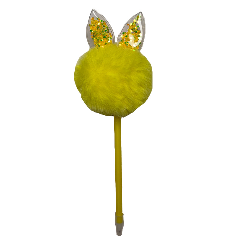 1 Piece Hairball Class Learning PVC Rabbit Fur Plastic Cute Ballpoint Pen display picture 1
