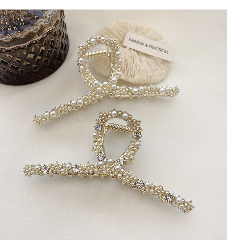 Fashion Geometric Alloy Plating Artificial Rhinestones Artificial Pearls Hair Claws display picture 6