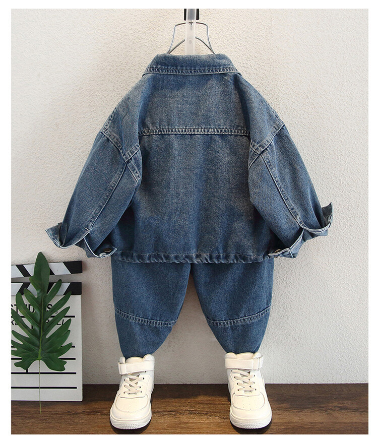 Jungen denim set für frühling herbst 2024, neue cool explosive straße zwei-stück set, kleine und mittlere westlichen stil_voghion.com