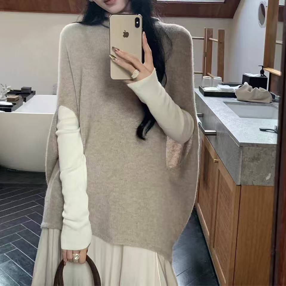 Icelolly's Beautiful Light and Mature Top Early Autumn Women's 2025 Wool Knitwear Cape Knitwear Shawl Jacket