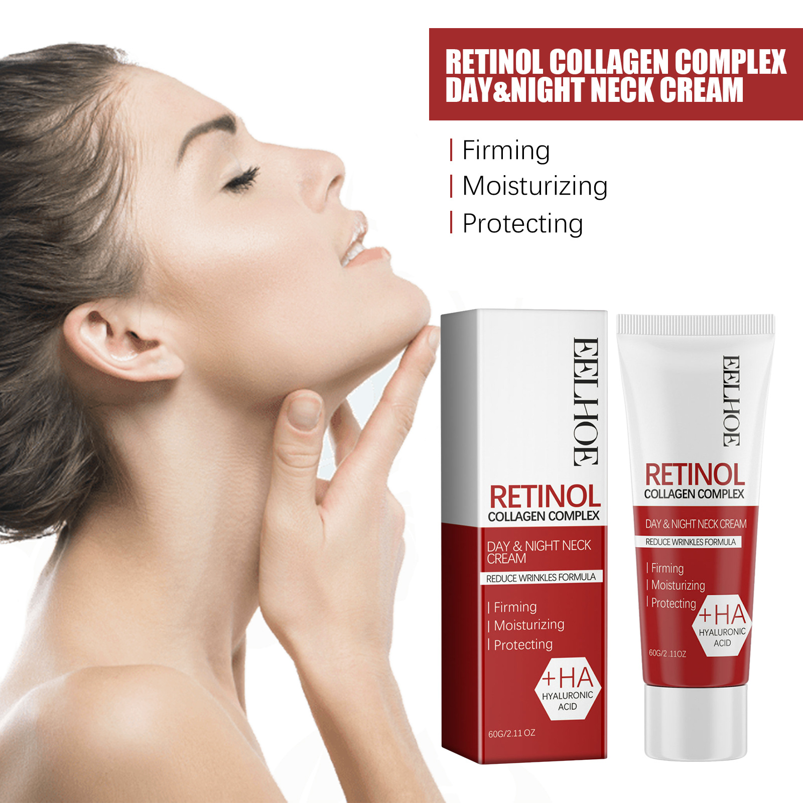 EELHOE Retinol Moisturizing Moisturizes, Moisturizes Desalinates Fine Lines, Swan Neck Lifting and Firming Cream_voghion.com