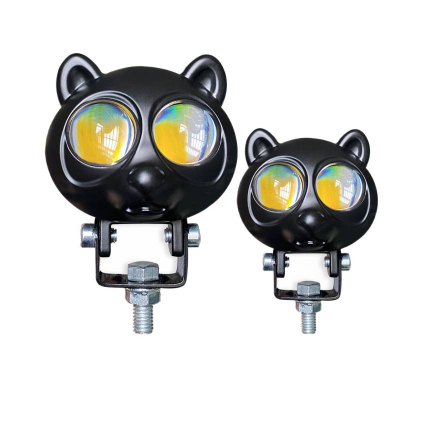 New wide-voltage panda-shaped LED motorcycle/electric scooter/battery-powered vehicle headlights, featuring high brightness and both high and low beam options, for vehicle modification