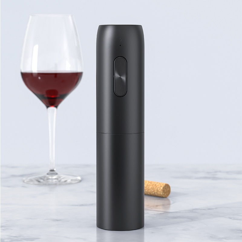Fábrica modelo privado de litio recargable abridor de vino de alta gama de luz LED tubo de metal ligero táctil recargable abridor de botellas eléctrico