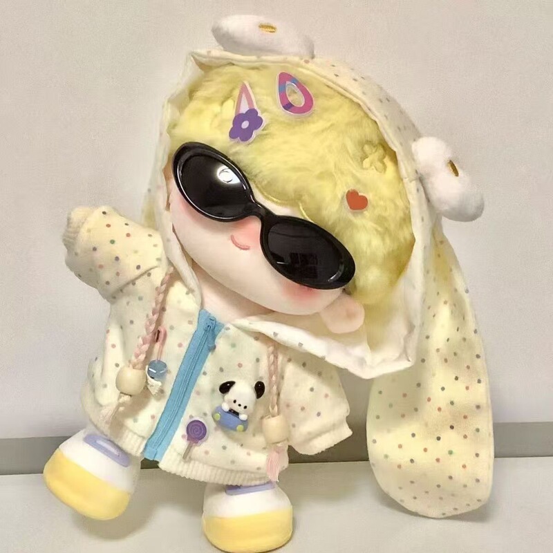 New 20cm "Little Bunny Milk Cake" Set Cotton Doll Clothes Set Plush Doll Dress up Rice Pop Doll