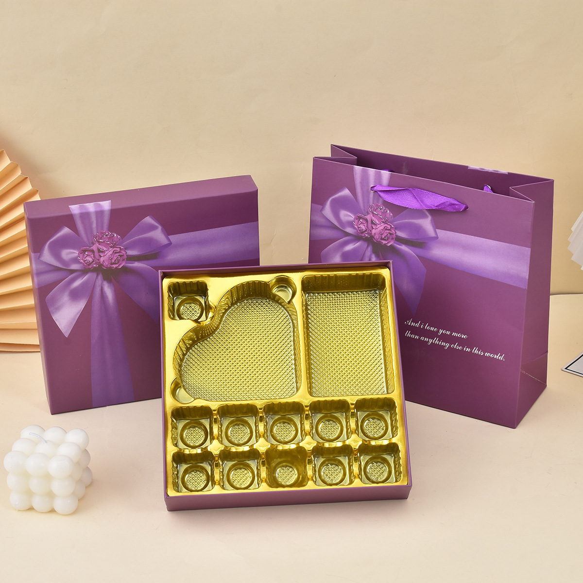 Acrylic square bag, gift box for St. Valentine's Day, 25 cells, (Physicals) 2