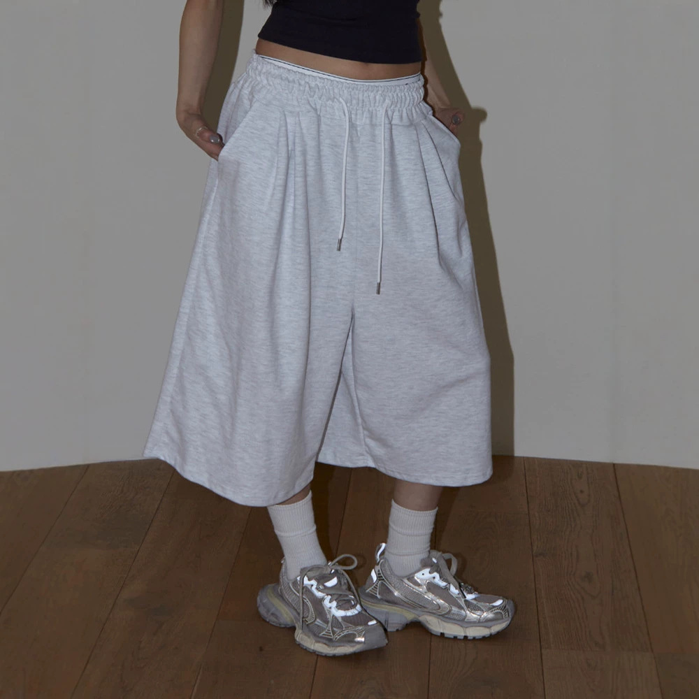 夏季新款夏季宽松休闲七分裤子韩系松弛感穿搭潮情侣款裤子男女裤