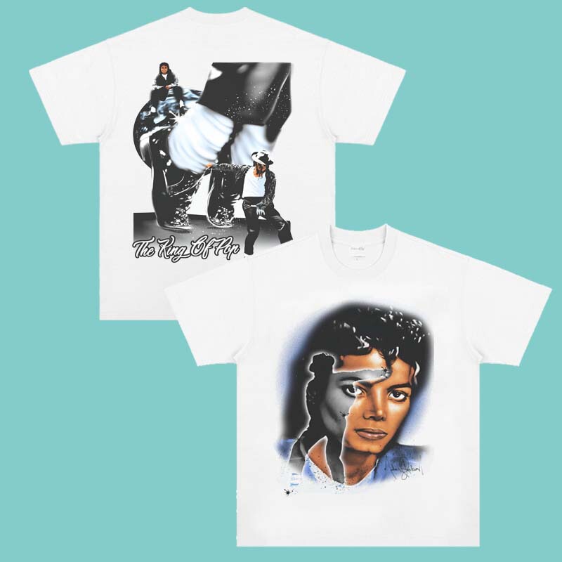 Original Tribute to King Michael Jackson Vintage Digital Printed American Heavy Short-Sleeved T-Shirt