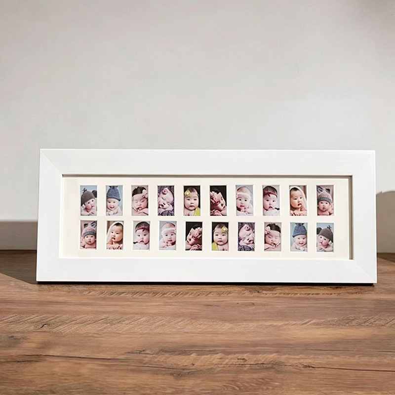 Rectangular Photo Frame 1.0inch Pictures to Commemorate Baby's Growth Record, Handmade Six-Grid Picture Frame Wholesale