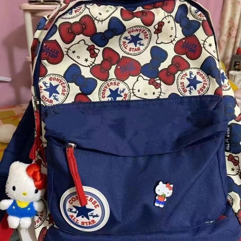 新しい防水トレンドキティかわいいスタイルバッグ中学生キティ共同ブランドスクールバッグバックパック女性|undefined
