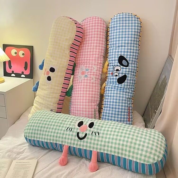 almohada de dibujos animados de peluche para dormir niñas almohada de cama cabezal de cama pierna de clip rectangular dormitorio dormitorio lateral dormir abrazo ventilado