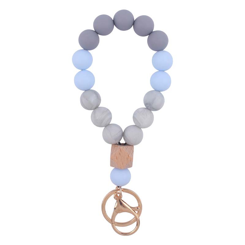 Creativa nueva pulsera de silicona muñeca llavero DIY colgante contraste color silicona llavero