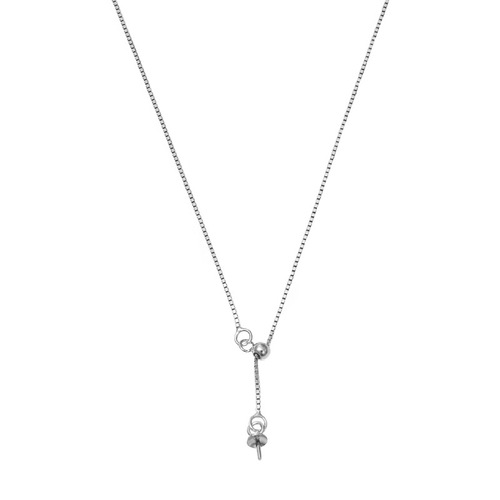 S925 sterling silver Y-shaped necklace can be glued with pearls, semi-finished necklace, DIY jewelry chain, adjustable telescopic chain