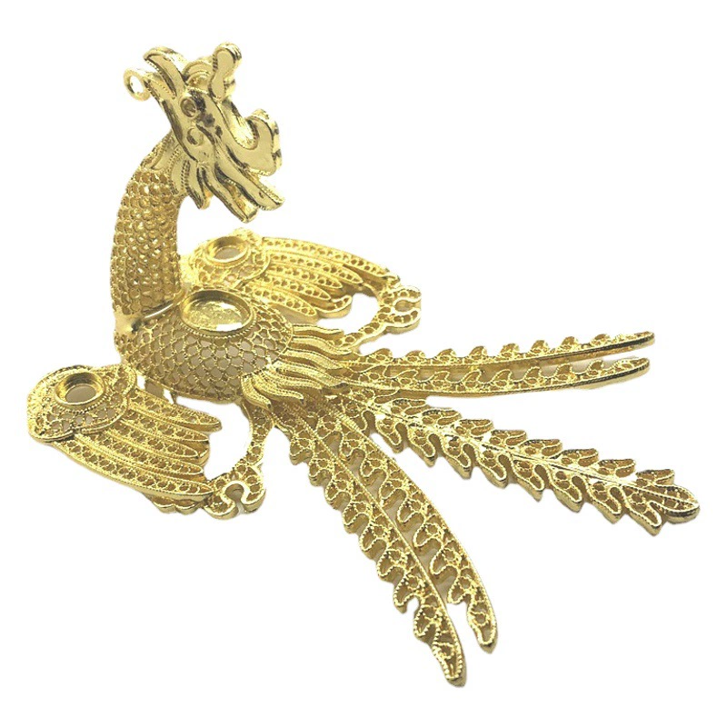 DIY ювелирные аксессуары электрофорез сохранение цвета имитация литой меди новый дворец династии Мин качели Феникс аксессуары для волос материал