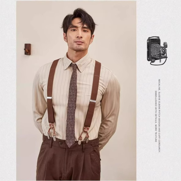 Vintage Striped Shirt Men's Dape British French High-end Men's Shirt Trendy All-match Non-ironing Best Man Shirt