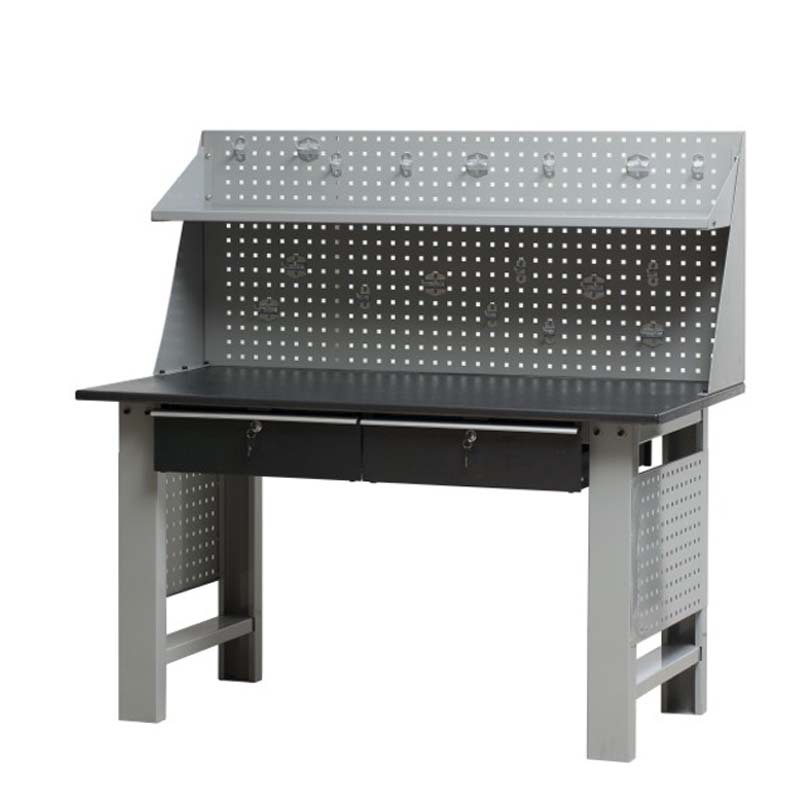 GP-315C重型汽车维修工作台教学工作桌带背板带2层抽屉工具柜