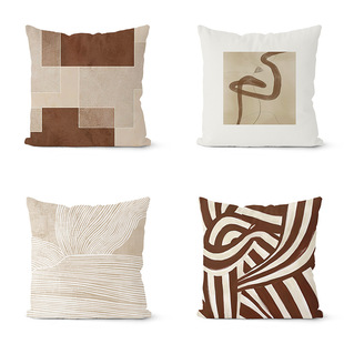 Nordic style retro short plush pillowcase European-style mid-ancient sofa cushion pillowcase