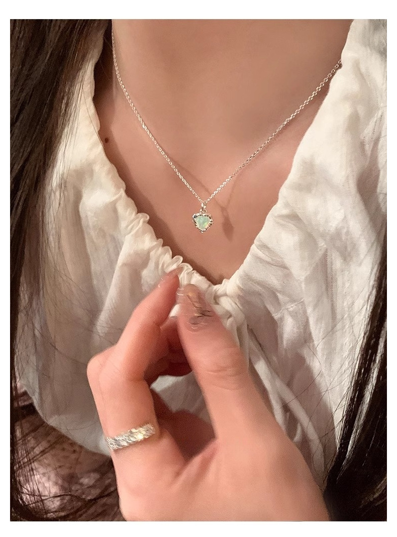 Women's Gender 925 Sterling Silver Cable Chain Heart Shape Pendant Necklace
