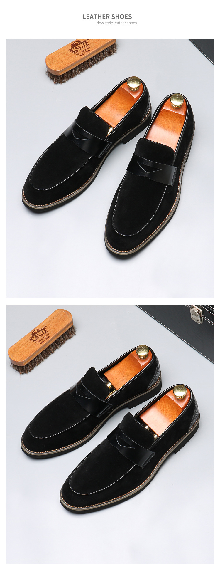 Férfi bőr loafer cipők alkalmi és elegáns viselet_voghion.com