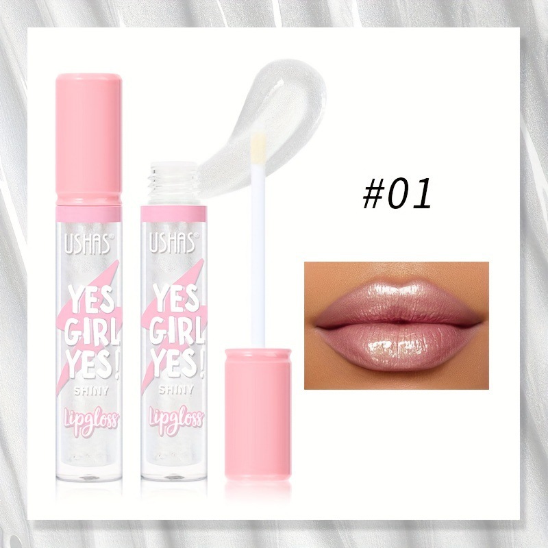USHAS European and American Cross-border spot brillo de labios hidratante e hidratante esmalte de labios impermeable no se desvanece, no se pega a la taza de lápiz labial LG2506