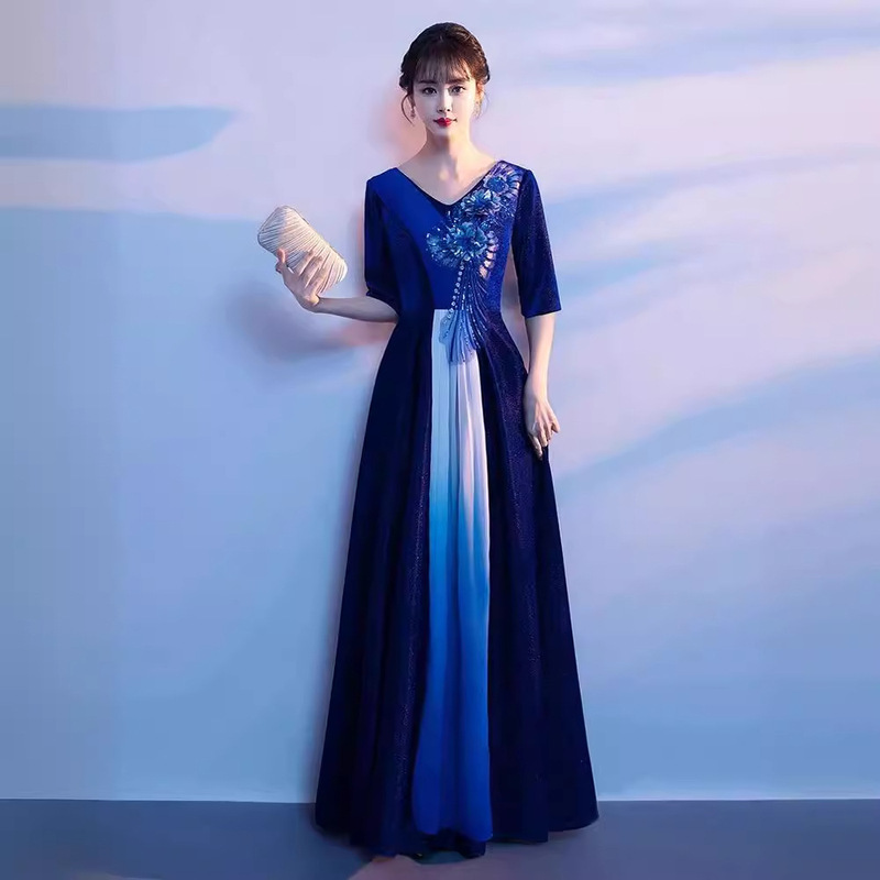 Adult Choir Performance Clothing Long Skirt Feminine Host Classy Conductor Evening Dress Modern Recitation Clothing Adult Choir Performance Clothing Long Skirt Feminine Host Classy Conductor Evening Dress Modern Recitation Clothing