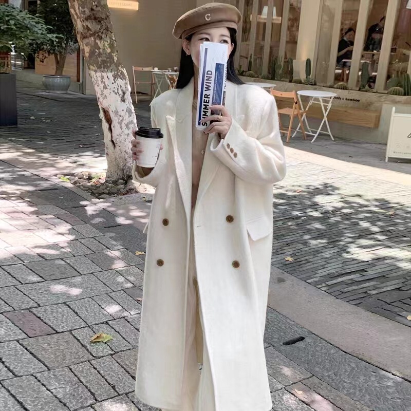 New Autumn and Winter Style Long-Haired Alpaca Wool Double-Sided Wool Coat for Women, Thickened Shoulder-Padded Style, Woolen Coat for Women New Autumn and Winter Style Long-Haired Alpaca Wool Double-Sided Wool Coat for Women, Thickened Shoulder-Padded Style, Woolen Coat for Women