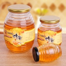 厂家供应玻璃瓶螺纹蜂蜜瓶 酱菜瓶 储物罐 调料罐 储物瓶蜂蜜瓶
