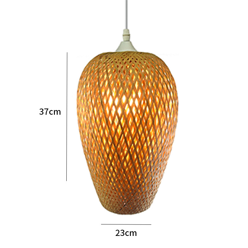 Candelabro de bambú nuevo estilo chino Zen estilo japonés lámpara de bambú B & B restaurante de olla caliente linterna de restaurante lámpara tejida de bambú y ratán al por mayor