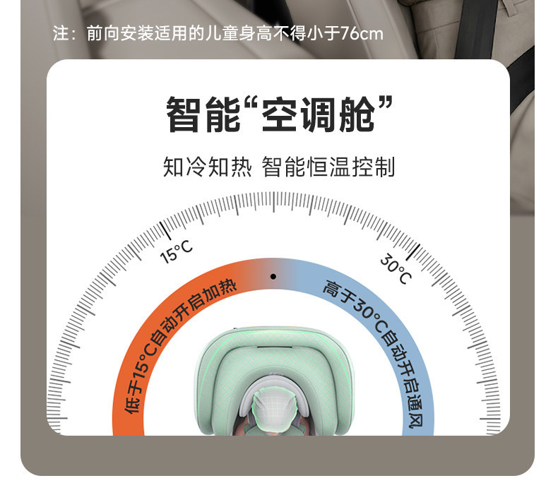 Leti Baby Child Safety Seat Space Capsule 2Pro Car Infant Car Seat 0-12 Years Old Intelligent Ventilation and Heating