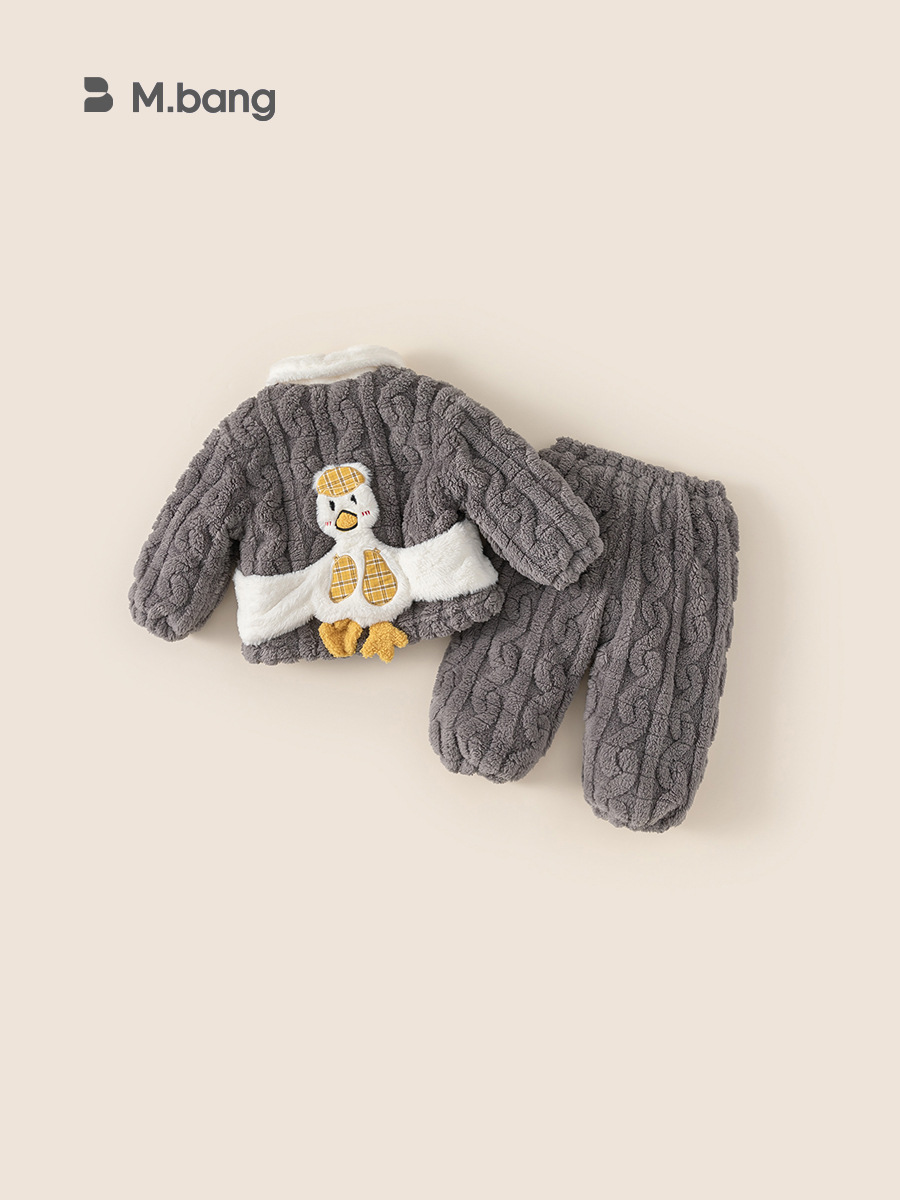 Yubao ropa para niños pijamas para niños otoño y invierno caliente nuevo terciopelo grueso de invierno para niños set de ropa para el hogar