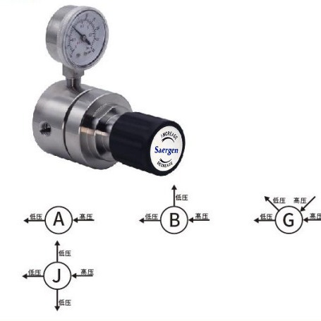 上海沙捷Saergen1/4气体管道减压阀3/8管道减压阀1/2管道气体减压