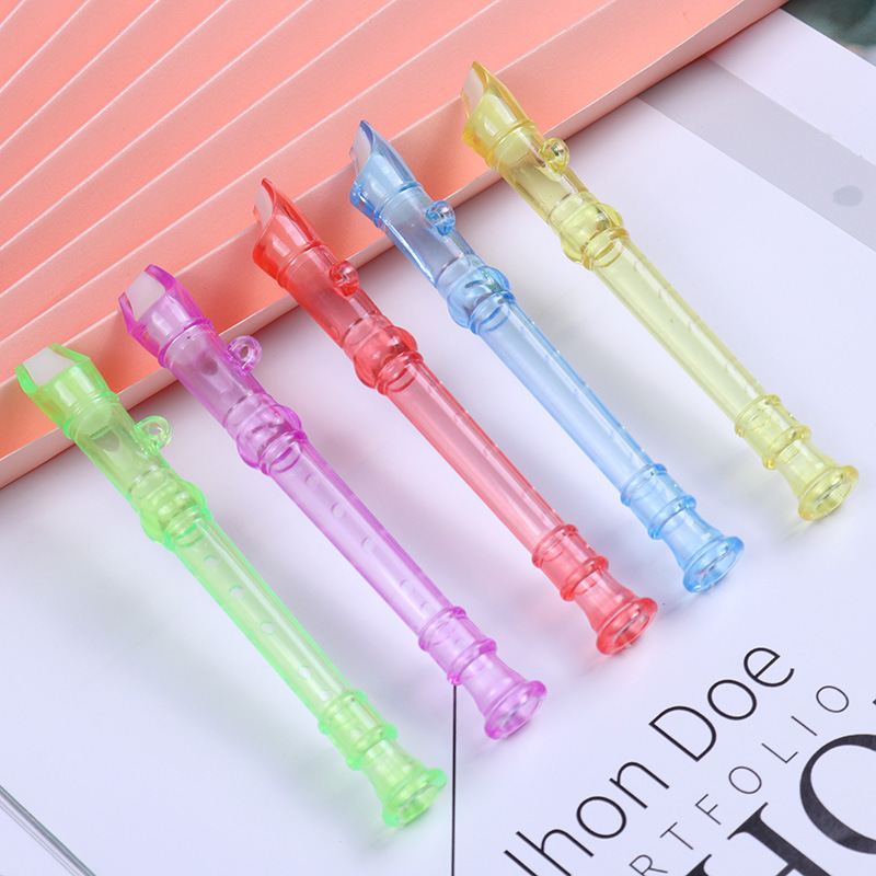 Transparente pequeña flauta de seis agujeros clarinete transparente niños educación temprana bebé creativo instrumento musical tocando música juguete regalo