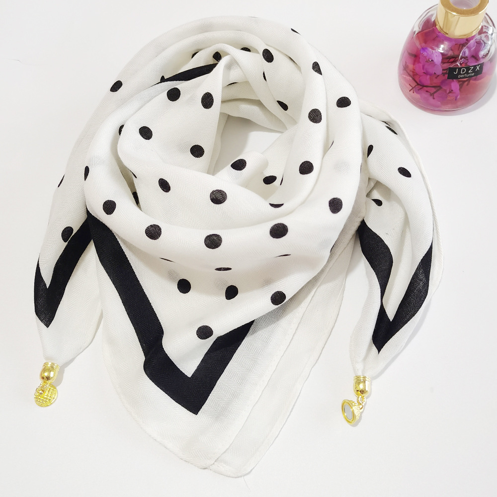 마그네틱 버클 폴카 도트 화이트