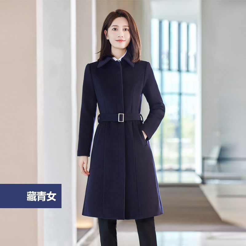 여성용 네이비 울 코트