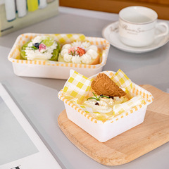 格紋便當蛋糕盒日式提拉米蘇蛋糕卷打包盒蛋糕盒子甜品盒包裝盒