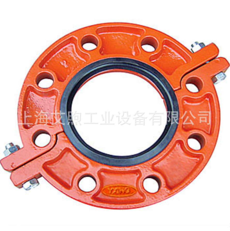 沟槽式卡箍法兰 消防管道沟槽转换法兰 双片法兰QT450-12单片法兰