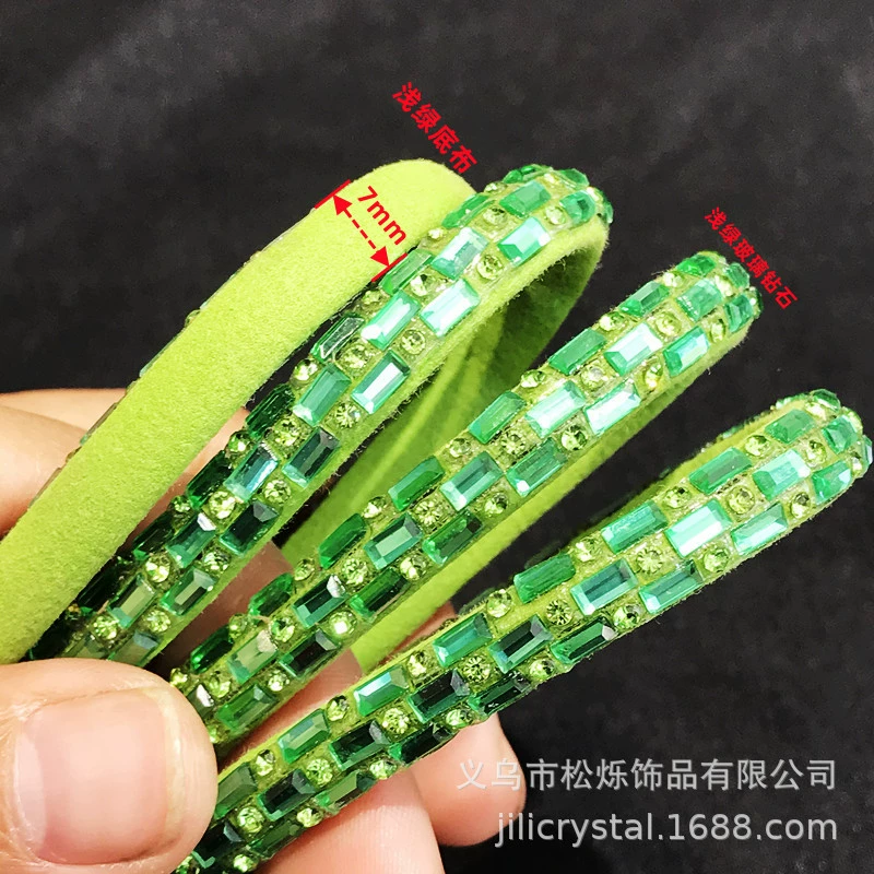 Дiamond pumping with cotton core rope 2.5x5 glass crystal drill strip stereo half-face shoe ornament accessories rhinestone strip